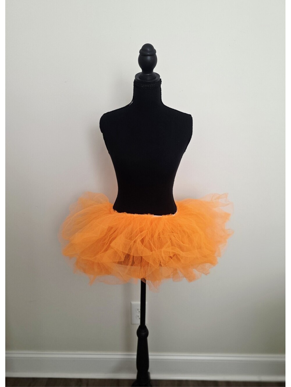 Orange Tutu Mini Skirt Sheer One Size Ruffle Five Layered